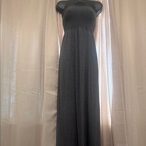 Dark gray Strapless Maxi Dress